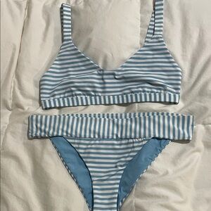 Hurley | Baby Blue & White | Striped | Bikini | Size L